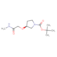 Chemical structure of tert-butyl (3S)-3-[(methylcarbamoyl)methoxy]pyrrolidine-1-carboxylate - CSSB00114090827