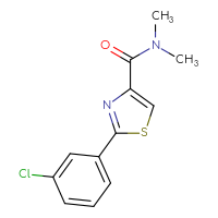 Chemical structure of 2-(3-chlorophenyl)-N,N-dimethyl-1,3-thiazole-4-carboxamide - CSSB01998981214