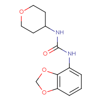 Chemical structure of 3-(2H-1,3-benzodioxol-4-yl)-1-(oxan-4-yl)urea - CSSB00046887504