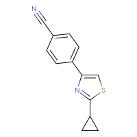 Chemical structure of 4-(2-cyclopropyl-1,3-thiazol-4-yl)benzonitrile - CSSB00000309955