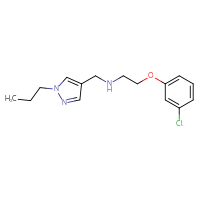 Chemical structure of [2-(3-chlorophenoxy)ethyl][(1-propyl-1H-pyrazol-4-yl)methyl]amine - CSSB11555168645