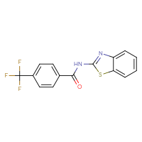 Chemical structure of N-(1,3-benzothiazol-2-yl)-4-(trifluoromethyl)benzamide - CSSB00026373567
