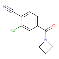 Chemical structure of 4-(azetidine-1-carbonyl)-2-chlorobenzonitrile - CSSB01992143127