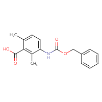 Chemical structure of 3-{[(benzyloxy)carbonyl]amino}-2,6-dimethylbenzoic acid - CSSB00025786715