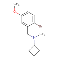 Chemical structure of N-[(2-bromo-5-methoxyphenyl)methyl]-N-methylcyclobutanamine - CSSB00013163470