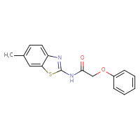 Chemical structure of N-(6-methyl-1,3-benzothiazol-2-yl)-2-phenoxyacetamide - CSSB00104400905