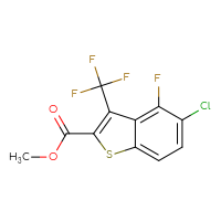 Chemical structure of methyl 5-chloro-4-fluoro-3-(trifluoromethyl)-1-benzothiophene-2-carboxylate - CSSB21103684251