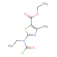 Chemical structure of ethyl 2-[(chlorocarbonyl)(ethyl)amino]-4-methyl-1,3-thiazole-5-carboxylate - CSSB06633786033