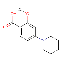 Chemical structure of 2-methoxy-4-(piperidin-1-yl)benzoic acid - CSSB00006248287