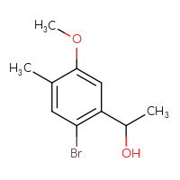 Chemical structure of 1-(2-bromo-5-methoxy-4-methylphenyl)ethan-1-ol - CSSB00020779340
