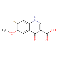 Chemical structure of 7-fluoro-6-methoxy-4-oxo-1,4-dihydroquinoline-3-carboxylic acid - CSSB00000724522