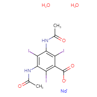 Chemical structure of sodium 3,5-diacetamido-2,4,6-triiodobenzoate dihydrate - CSSB00025682854