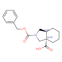Chemical structure of rac-(3aR,7aR)-2-[(benzyloxy)carbonyl]-octahydro-1H-isoindole-3a-carboxylic acid - CSSB02125422654