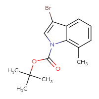 Chemical structure of tert-butyl 3-bromo-7-methyl-1H-indole-1-carboxylate - CSSB00010163222