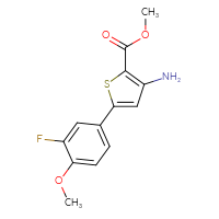 Chemical structure of methyl 3-amino-5-(3-fluoro-4-methoxyphenyl)thiophene-2-carboxylate - CSSB00031032893