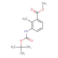 Chemical structure of methyl 3-{[(tert-butoxy)carbonyl]amino}-2-methylbenzoate - CSSB00012223887