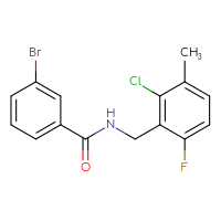 Chemical structure of 3-bromo-N-[(2-chloro-6-fluoro-3-methylphenyl)methyl]benzamide - CSSB03595080037