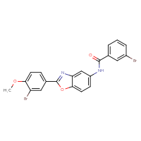 Chemical structure of 3-bromo-N-[2-(3-bromo-4-methoxyphenyl)-1,3-benzoxazol-5-yl]benzamide - CSSB00121701398