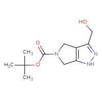 Chemical structure of tert-butyl 3-(hydroxymethyl)-1H,4H,5H,6H-pyrrolo[3,4-c]pyrazole-5-carboxylate - CSSB00103158065