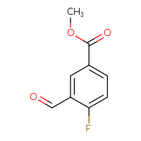Chemical structure of methyl 4-fluoro-3-formylbenzoate - CSSB00012178947