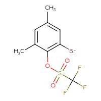 Chemical structure of 2-bromo-4,6-dimethylphenyl trifluoromethanesulfonate - CSSB20774712342