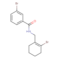 Chemical structure of 3-bromo-N-[(2-bromocyclohex-1-en-1-yl)methyl]benzamide - CSSB14960111797