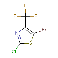Chemical structure of 5-bromo-2-chloro-4-(trifluoromethyl)-1,3-thiazole - CSSB00015205841