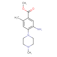 Chemical structure of methyl 5-amino-2-methyl-4-(4-methylpiperazin-1-yl)benzoate - CSSB02495350774