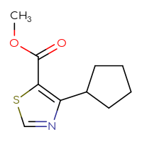 Chemical structure of methyl 4-cyclopentyl-1,3-thiazole-5-carboxylate - CSSB00015387525