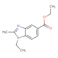 Chemical structure of ethyl 1-ethyl-2-methyl-1H-1,3-benzodiazole-5-carboxylate - CSSB00000680572