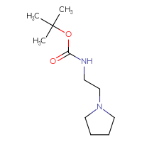Chemical structure of tert-butyl N-[2-(pyrrolidin-1-yl)ethyl]carbamate - CSSB00011788984