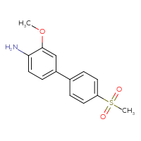 Chemical structure of 4'-methanesulfonyl-3-methoxy-[1,1'-biphenyl]-4-amine - CSSB02203601014