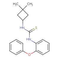 Chemical structure of 3-(3,3-dimethylcyclobutyl)-1-(2-phenoxyphenyl)thiourea - CSSB15801667909