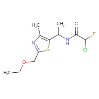 Chemical structure of 2-chloro-N-{1-[2-(ethoxymethyl)-4-methyl-1,3-thiazol-5-yl]ethyl}-2-fluoroacetamide - CSSB21332126413