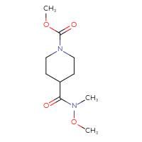 Chemical structure of methyl 4-[methoxy(methyl)carbamoyl]piperidine-1-carboxylate - CSSB01993810940