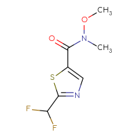 Chemical structure of 2-(difluoromethyl)-N-methoxy-N-methyl-1,3-thiazole-5-carboxamide - CSSB01395049234