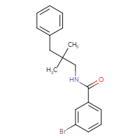 Chemical structure of 3-bromo-N-(2,2-dimethyl-3-phenylpropyl)benzamide - CSSB02074102830