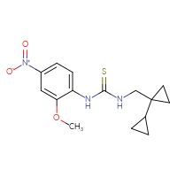Chemical structure of 3-({[1,1'-bi(cyclopropane)]-1-yl}methyl)-1-(2-methoxy-4-nitrophenyl)thiourea - CSSB06985958972
