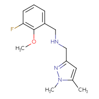 Chemical structure of [(1,5-dimethyl-1H-pyrazol-3-yl)methyl][(3-fluoro-2-methoxyphenyl)methyl]amine - CSSB06752444575