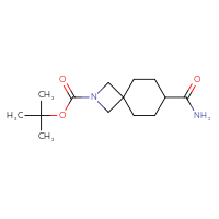 Chemical structure of tert-butyl 7-carbamoyl-2-azaspiro[3.5]nonane-2-carboxylate - CSSB06256596683