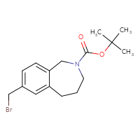 Chemical structure of tert-butyl 7-(bromomethyl)-2,3,4,5-tetrahydro-1H-2-benzazepine-2-carboxylate - CSSB00010782640