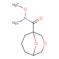 Chemical structure of N-methoxy-N-methyl-3,9-dioxabicyclo[3.3.1]nonane-1-carboxamide - CSSB20622442115