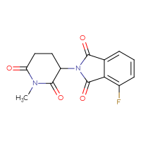Chemical structure of 4-fluoro-2-(1-methyl-2,6-dioxopiperidin-3-yl)-2,3-dihydro-1H-isoindole-1,3-dione - CSSB06359885484