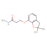 Chemical structure of 3-[(2,2-dimethyl-2,3-dihydro-1-benzofuran-7-yl)oxy]-N-methylpropanamide - CSSB02183267551