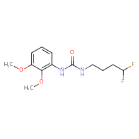 Chemical structure of 3-(4,4-difluorobutyl)-1-(2,3-dimethoxyphenyl)urea - CSSB02033981376