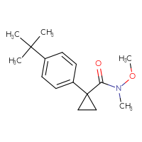 Chemical structure of 1-(4-tert-butylphenyl)-N-methoxy-N-methylcyclopropane-1-carboxamide - CSSB02010342840