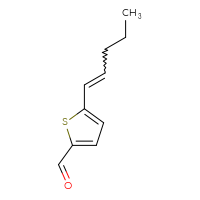 Chemical structure of 5-(pent-1-en-1-yl)thiophene-2-carbaldehyde - CSSB06591749745