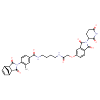 Chemical structure of N-[4-({4-[(1R,2S,6R,7S)-3,5-dioxo-4-azatricyclo[5.2.1.0²,⁶]dec-8-en-4-yl]-3-methylphenyl}formamido)butyl]-2-{[2-(2,6-dioxopiperidin-3-yl)-1,3-dioxo-2,3-dihydro-1H-isoindol-5-yl]oxy}acetamide - CSSB21224774791