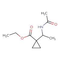 Chemical structure of ethyl 1-(1-acetamidoethyl)cyclopropane-1-carboxylate - CSSB15025006958