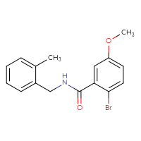Chemical structure of 2-bromo-5-methoxy-N-[(2-methylphenyl)methyl]benzamide - CSSB00032329578